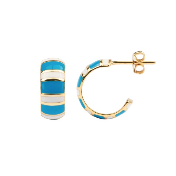 A new Day: Modell 'Enamel Hoops Small - Blue'