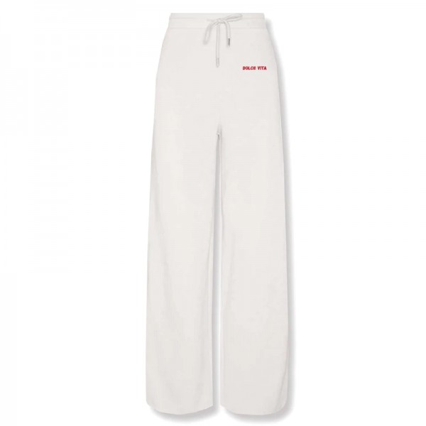 On Vacation: Modell 'Dolce Vita Wide Jogging Pants - White'