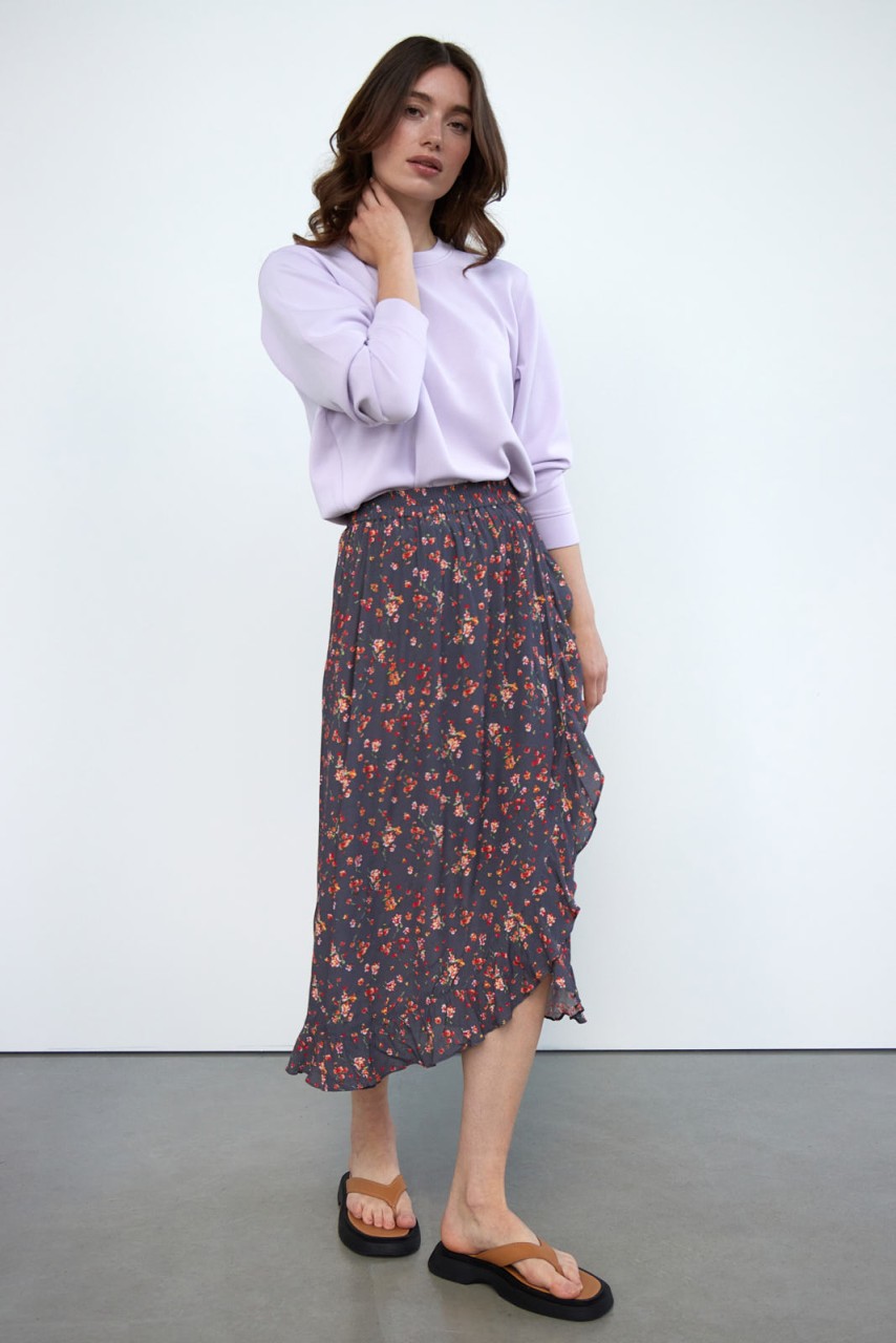 Withblack: Modell 'Midi Skirt - Flower'