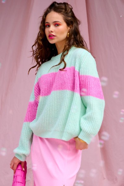 Noella: Modell 'Mia Knit Sweater - Mint/pink mix'