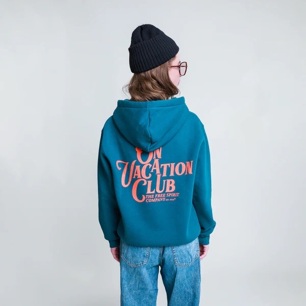 On Vacation: Modell 'Calligraphy Hoodie - Teal'