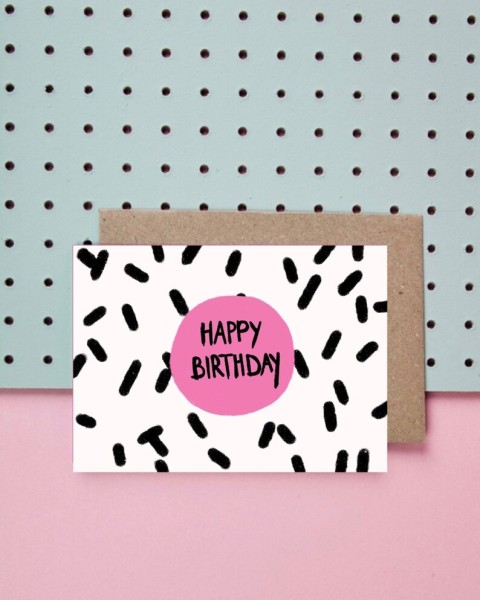 Hej Ibiza: Modell 'Postkarte - Happy Birthday Dots'