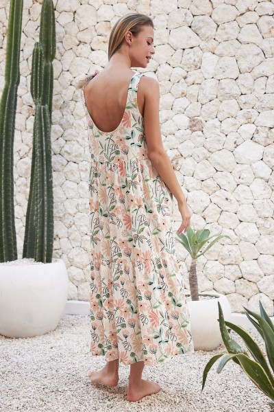 Buddha Wear: Modell 'Lucca Maxi Dress - Floral Bloom'