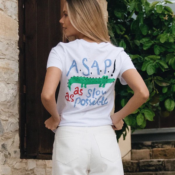 On Vacation: Modell 'ASAP As slow as Possible T-Shirt Unisex - White'